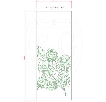 Sichtschutzwand Monstera Blätter