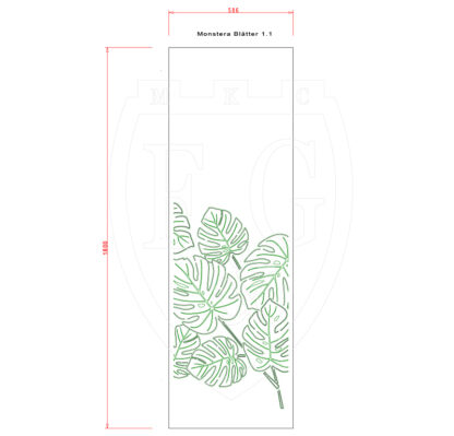 Sichtschutzwand Monstera Blätter