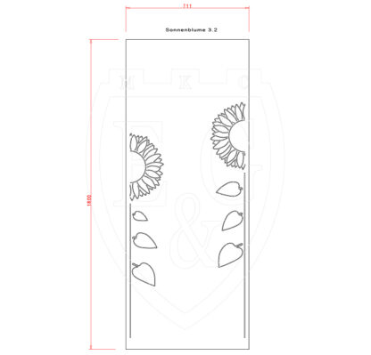 Sichtschutzwand Sonnenblumen V.3